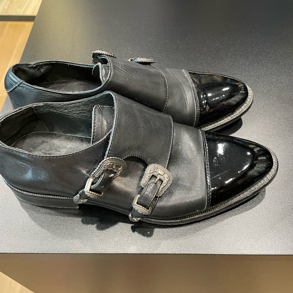 Black loafers